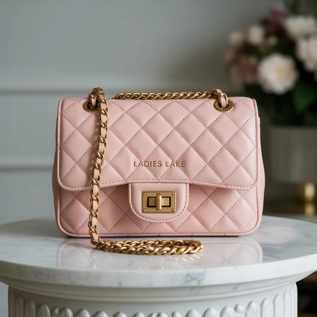 Blush Quilted Handbag - Image 2