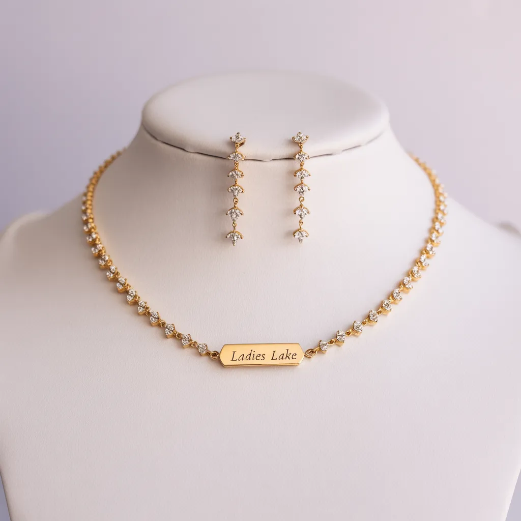 Crystal Gold Necklace Set - Image 3